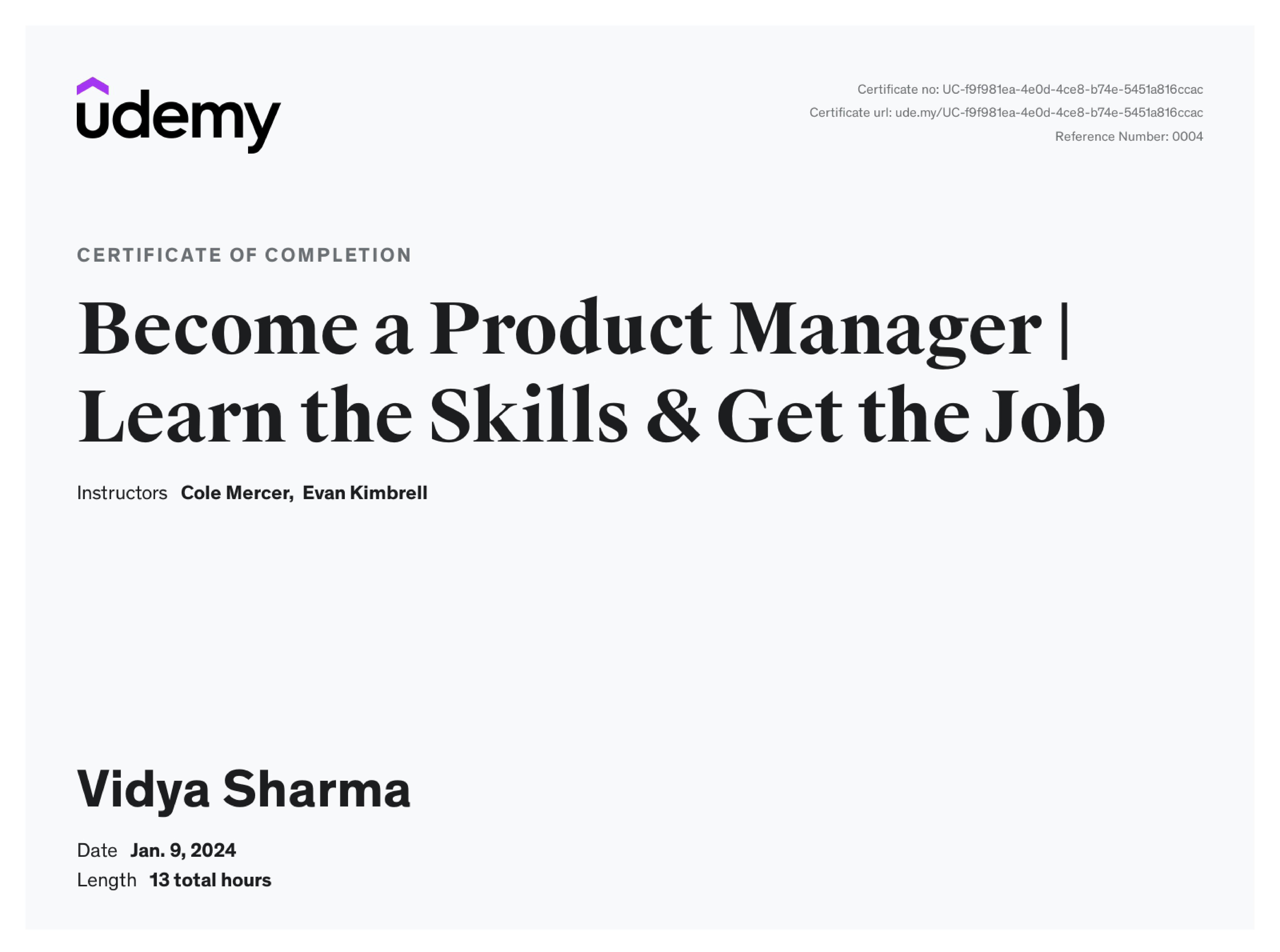 Product Manager By Udemy